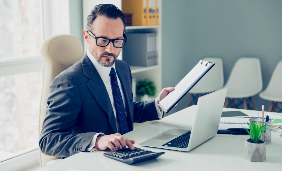 Accountant reviewing tax documents